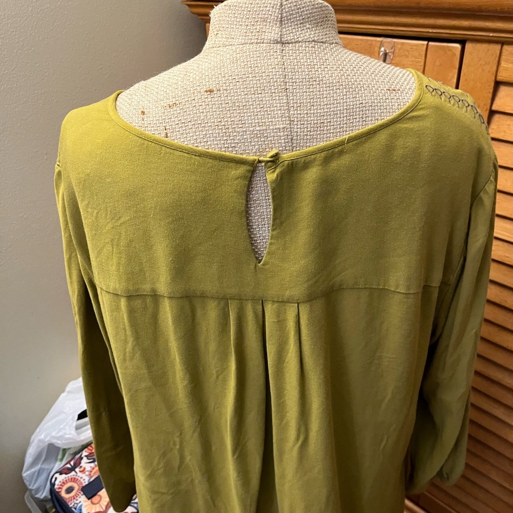 Boden Green Relaxed Blouse with Embellished Details - Picture 3 of 5